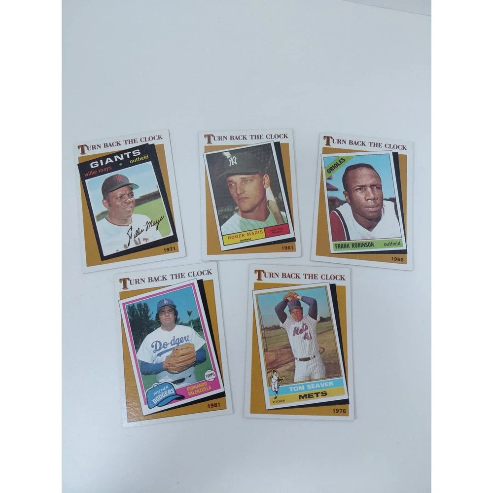 1986 Topps Turn Back the Clock Baseball Card Lot 5 Willie Mays Maris Seaver